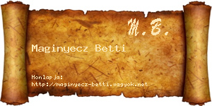 Maginyecz Betti névjegykártya